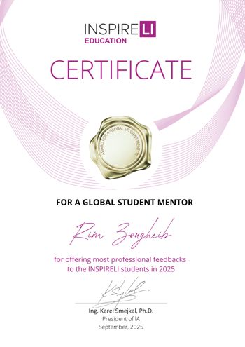 Certificate for Rim Zougheib